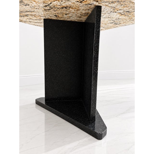 Beige Custom American-Designed 80” Delicatus Gold Granite Dining Table | Brazilian Natural Stone For Sale - Image 8 of 15