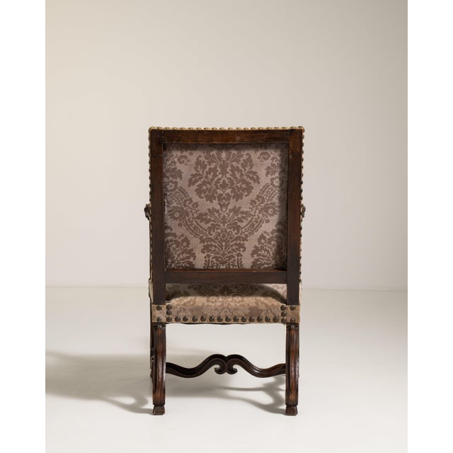 Baroque Neo-Baroque Oak Throne Chair, Antique, France, 19th Century For Sale - Image 3 of 16