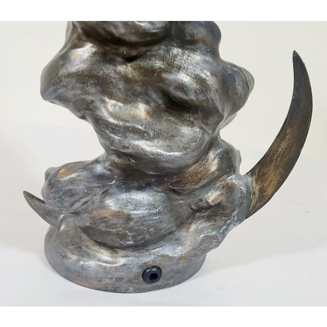 Antique French 20thC Young Lady Art Nouveau Bronzed Metal Sculpture Figure Woman For Sale - Image 9 of 13