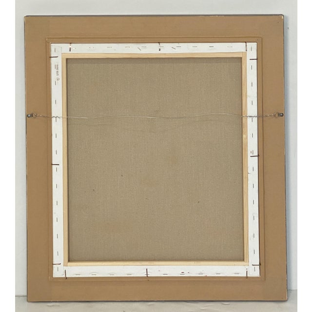 Contemporary British Framed Oil Painting on Canvas (White Roses in Mustard Pot) For Sale - Image 12 of 12