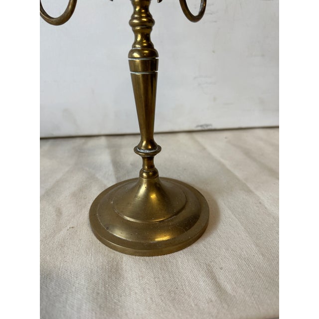 Up for consideration is a mid-century modern brass candelabra. This piece would look lovely in your home and it is a great...