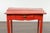 Red French 1820s Restauration Period Red Side Table with Serpentine Top and Drawer For Sale - Image 8 of 12