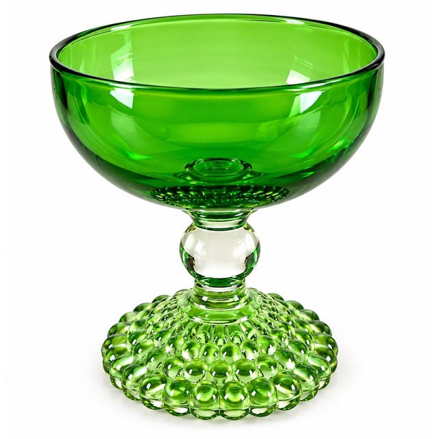 Mid-Century Modern Vintage Anchor Hocking Burple Green Champagne Coupe Sherbet Glasses - Set of 4 For Sale - Image 3 of 7