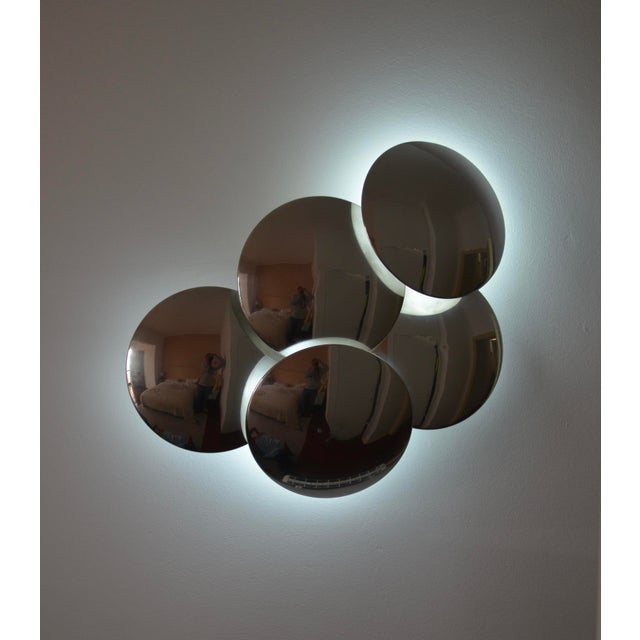 1970s Large Chrome Model 340/5 5-Disc Wall Sconce from Reggiani, Italy, 1970s For Sale - Image 5 of 18