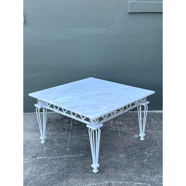 Vintage Regency Z Wrought Iron Rings Coffee Table For Sale - Image 4 of 8