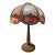Antique Bent Caramel, Red /Orange Slag Glass Table Lamp For Sale