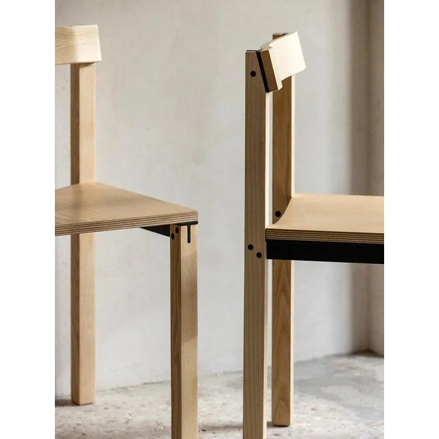 Wood Tal Chairs in Ash by Léonard Kadid for Kann Design, Set of 8 For Sale - Image 7 of 11