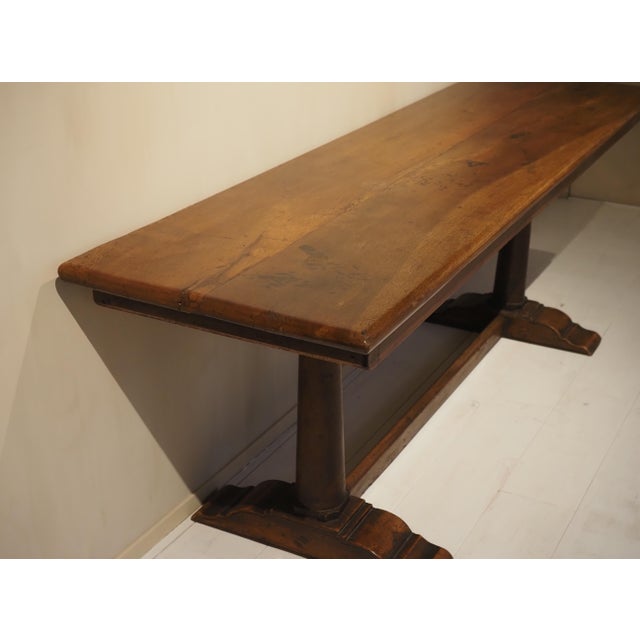 Beautiful Italian fratino table, entirely crafted in walnut wood. Originating from a stunning Italian country house...
