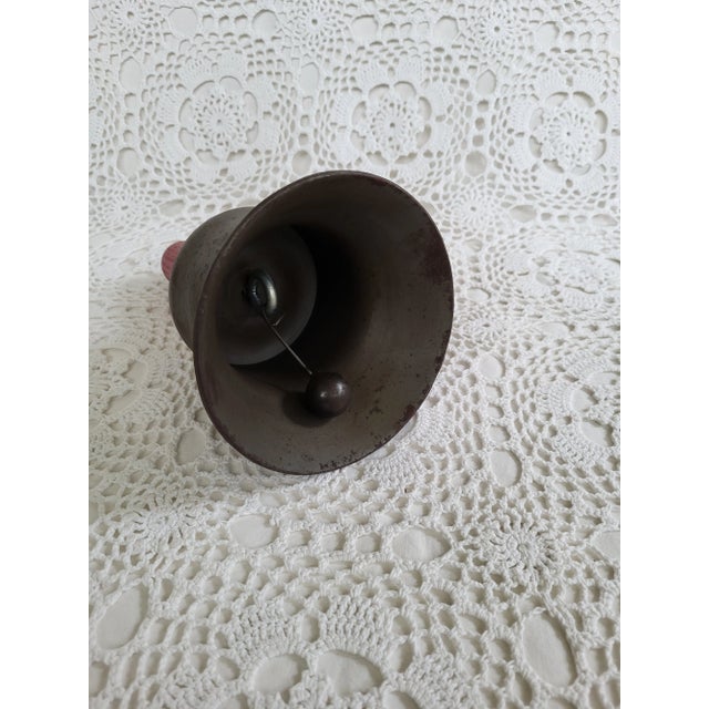Farmhouse Antique Metal & Wood Schoolhouse Bell For Sale - Image 3 of 5
