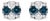 .925 Sterling Silver 2.0 Cttw Blue Diamond Composite Cluster Stud Earring For Sale