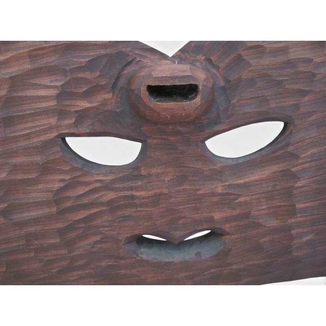 John Collins Maori New Zealand Ta Moko Carved Wood Whaikairo Rakau Mask For Sale - Image 11 of 15