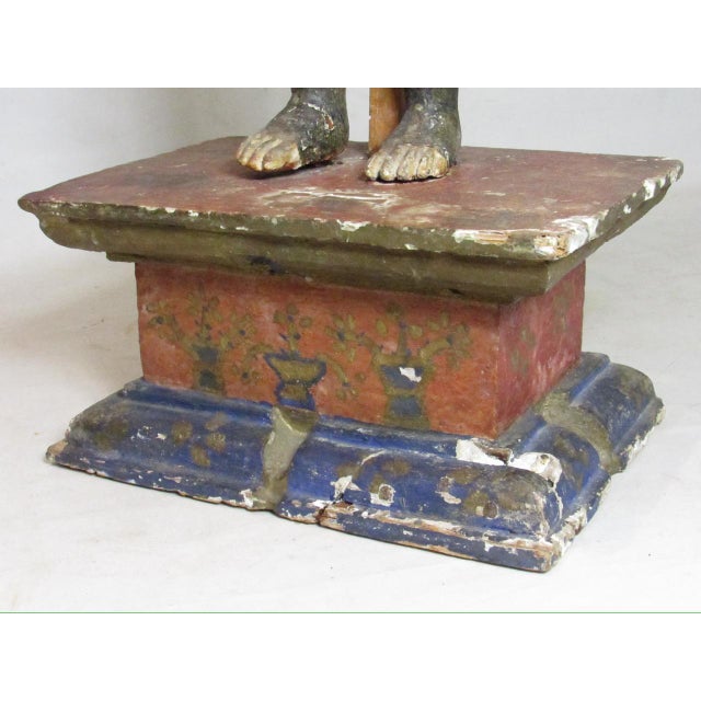 18th/19th Century Spanish Colonial Santo Figure Lamp For Sale - Image 17 of 18