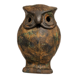 Mid 20th Century Japanese Cast-Iron Owl Candle Lantern| Organic Modern |Mcm| Brutalist
