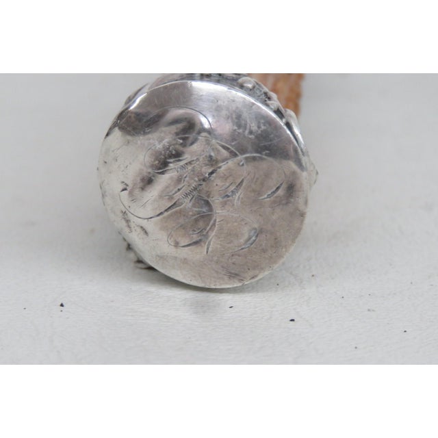 Knife Sharpening Rod Honing Steel 925 Sterling Silver Ornate Antler Handle 5144b For Sale - Image 10 of 14