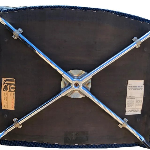 1970s Mid Century Modern j.g Furniture Blue Accent Chair For Sale - Image 5 of 10