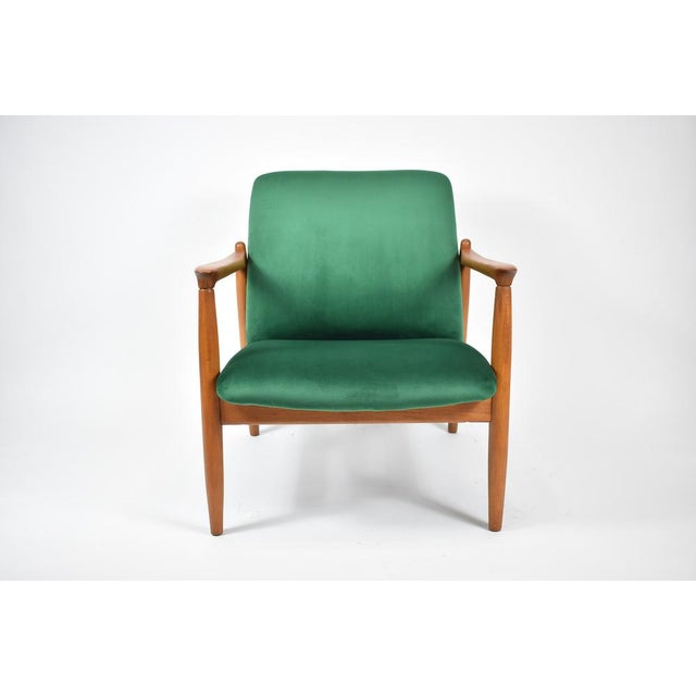 Vintage Green Fabric Armchair by E. Homma, 1960s For Sale - Image 6 of 14