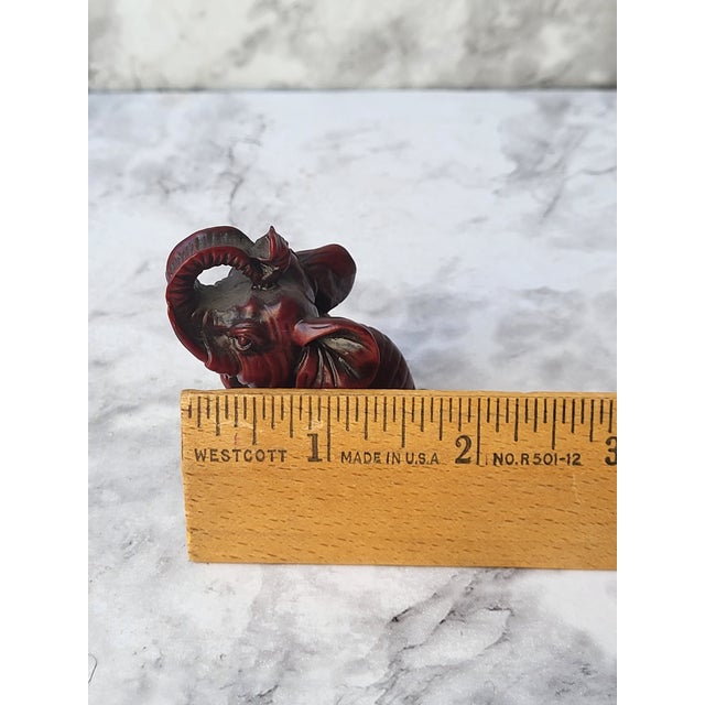 Red Boxwood Japanese Netsuke Elephant For Sale - Image 13 of 14