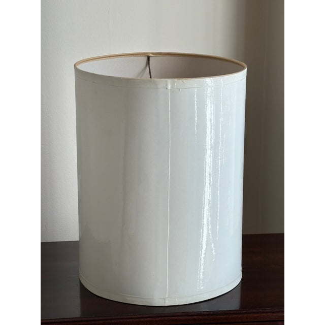 Small Mid-Century Modern Paper Drum Shade For Sale - Image 4 of 12