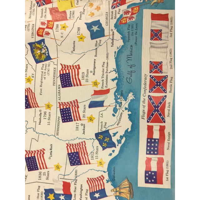 Download 1960's Vintage "The Flags of the United States" Map | Chairish