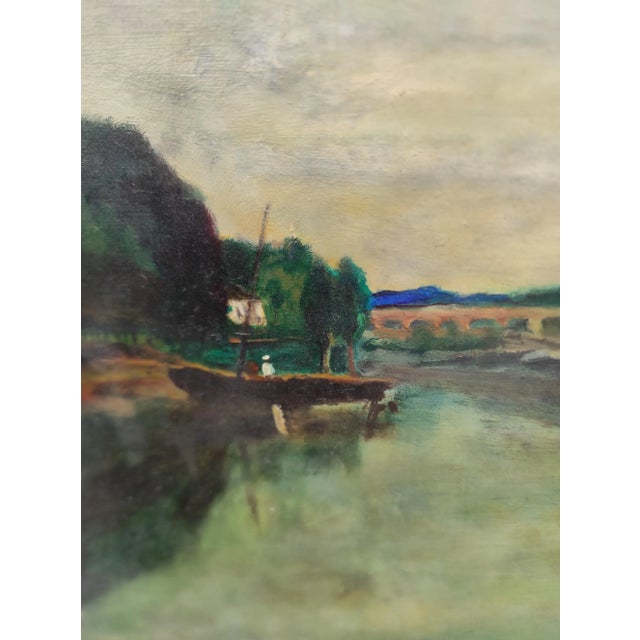 1990s Pradel, French Landscape, 1993, Oil on Canvas For Sale - Image 5 of 9