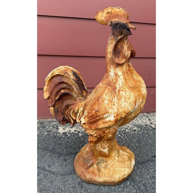 Late 19thc Original Old Surface Iron Rooster For Sale - Image 9 of 9