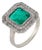1930s Art Deco 2.00 Carat Emerald Diamond Platinum Ring, Size 6 For Sale