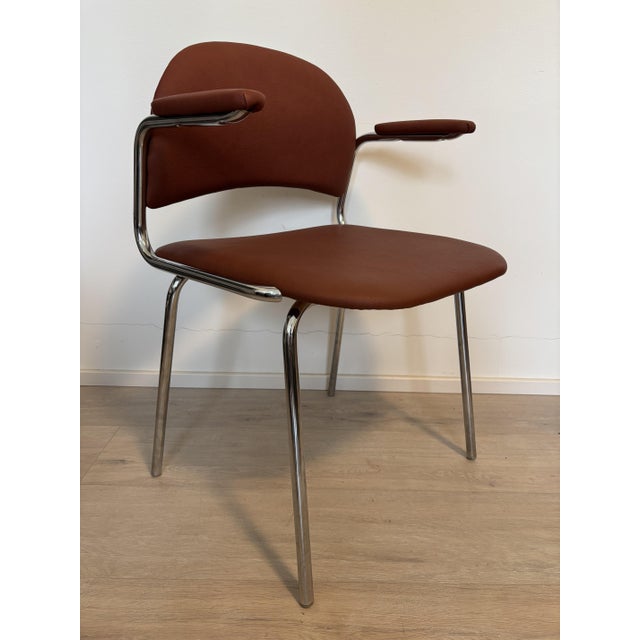 1980s Vintage Terracotta Desk Chair from Kovona, Former Czechoslovakia, 1980s For Sale - Image 5 of 11