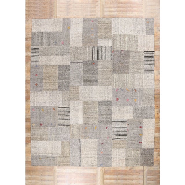 Vintage Turkish Patchwork Kilim Rug - 11'05 X 13'11 For Sale - Image 9 of 9