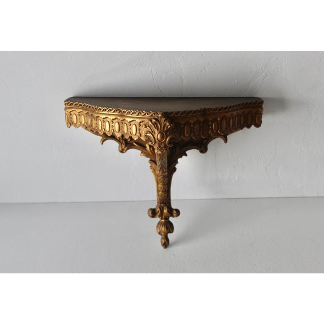 Italian Style Giltwood Hanging Wall Bracket Shelf Sconce Mid-Century Vintage For Sale - Image 10 of 17