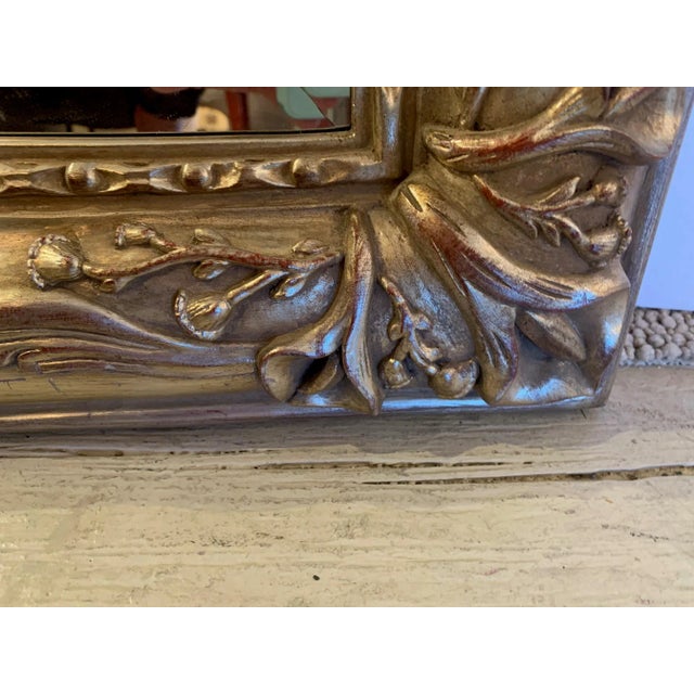 Italian Silver Giltwood Mirror With Calla Lily Decoration For Sale In Philadelphia - Image 6 of 13