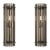 Murano Glass Wall Sconces Smoked Triedri Crystal Prisms, Column Model, Chrome Frame - a Pair For Sale