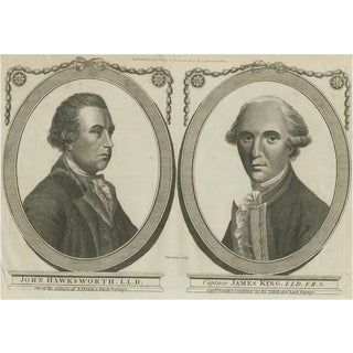 Thornton, John Hawkesworth & Captain James King, Chroniclers of Captain Cook, 1784, Engraving For Sale