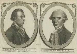 Thornton, John Hawkesworth & Captain James King, Chroniclers of Captain Cook, 1784, Engraving