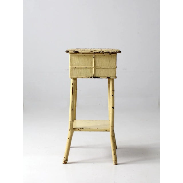 Early 20th Century Antique Painted Side Table With Storage Top For Sale - Image 5 of 13