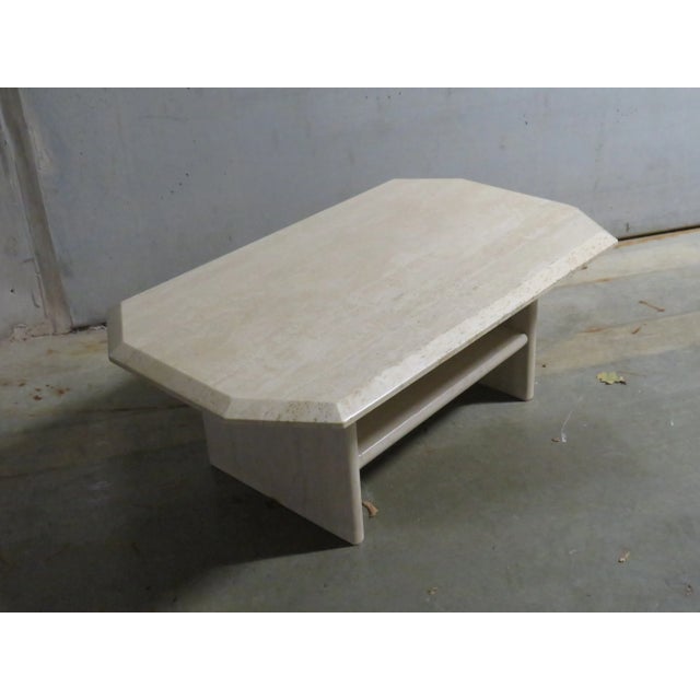 Stone Mid-Century Italian Coffee Table in Travertine, 1970s For Sale - Image 7 of 8