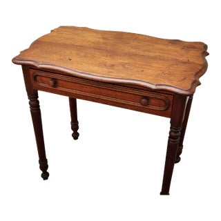 Country French Style Scallop Edge Writing Desk or Side Table Circa 19th Century For Sale