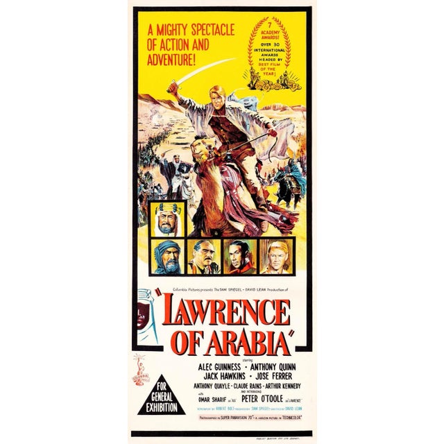 Mid-Century Modern "Lawrence of Arabia" Original Vintage Movie Poster, Australian, 1963 For Sale - Image 3 of 3
