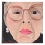 Original Marcella Francis Perryman Oil Painting of Ruth Bader Ginsburg with Glasses and Pearl Earring For Sale - Image 9 of 9