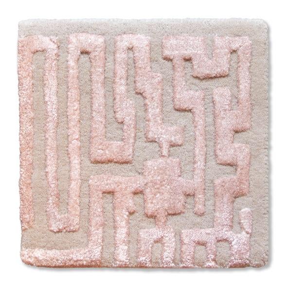 Contemporary Theseus Hand-Tufted Maze Rug, Peony Pink, 6x9 For Sale - Image 3 of 4