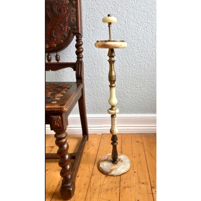 Vintage Brass and Onyx Ashen Cup Stand, 1950s For Sale - Image 3 of 5