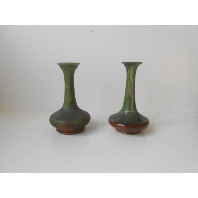 Danish Polychrome Pottery Vases by Hermann August Kähler, 1920s, Set of 2 For Sale - Image 3 of 8