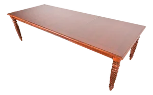 Ethan Allen British Colonial Cherry Wood Extension Dining Table, Newly Refinished