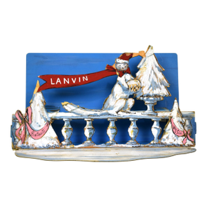 Lanvin Paris Pretexte/ My Sin Christmas Advert Sign W/ Cat on Fence