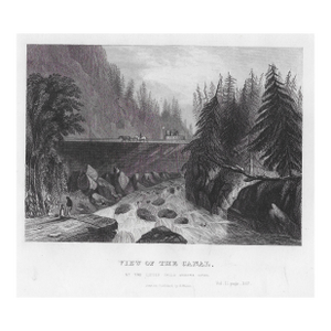 View of the Canal at the Falls of the Mohawk River Engraving