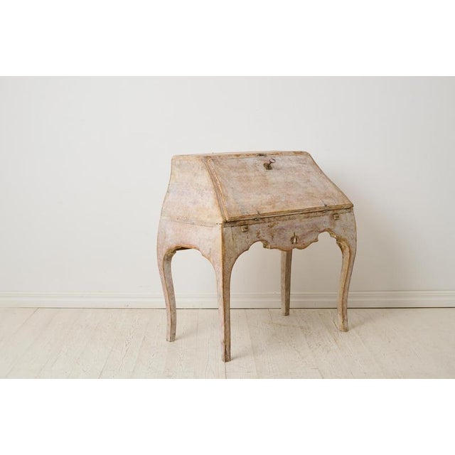 Wood Antique Swedish Rococo Secretary with Drawers For Sale - Image 7 of 12