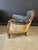 This antique French bergere sofa and chair set has been entirely reupholstered in lush new contrast gray and champagne...