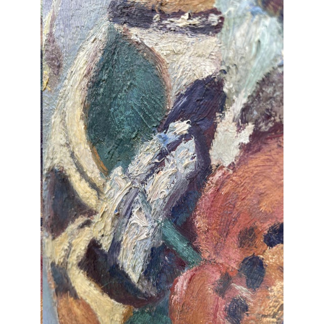 G. Gagneau, Composition with Dahlias and Gerberas, 1933, Oil on Board For Sale - Image 3 of 18