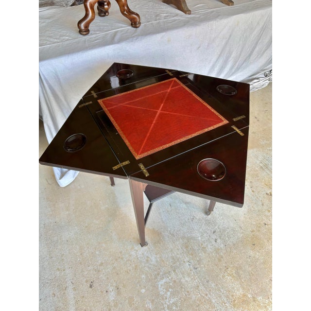 Brown Early 20th Century French Walnut Envelope Style Game Table For Sale - Image 8 of 13