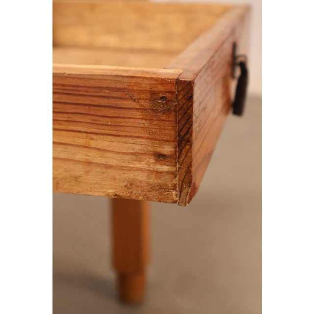 Late 20th Century Mexican Pine Vintage Rustic One Drawer Writing or Dining Table For Sale - Image 5 of 18