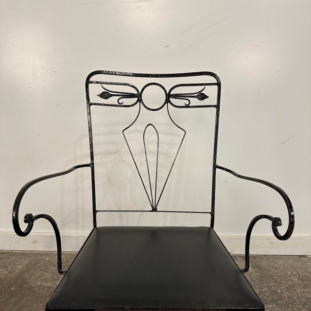 Salterini Pair of Salterini Iron Arm Dining Chairs Art Deco, Attributed For Sale - Image 4 of 12